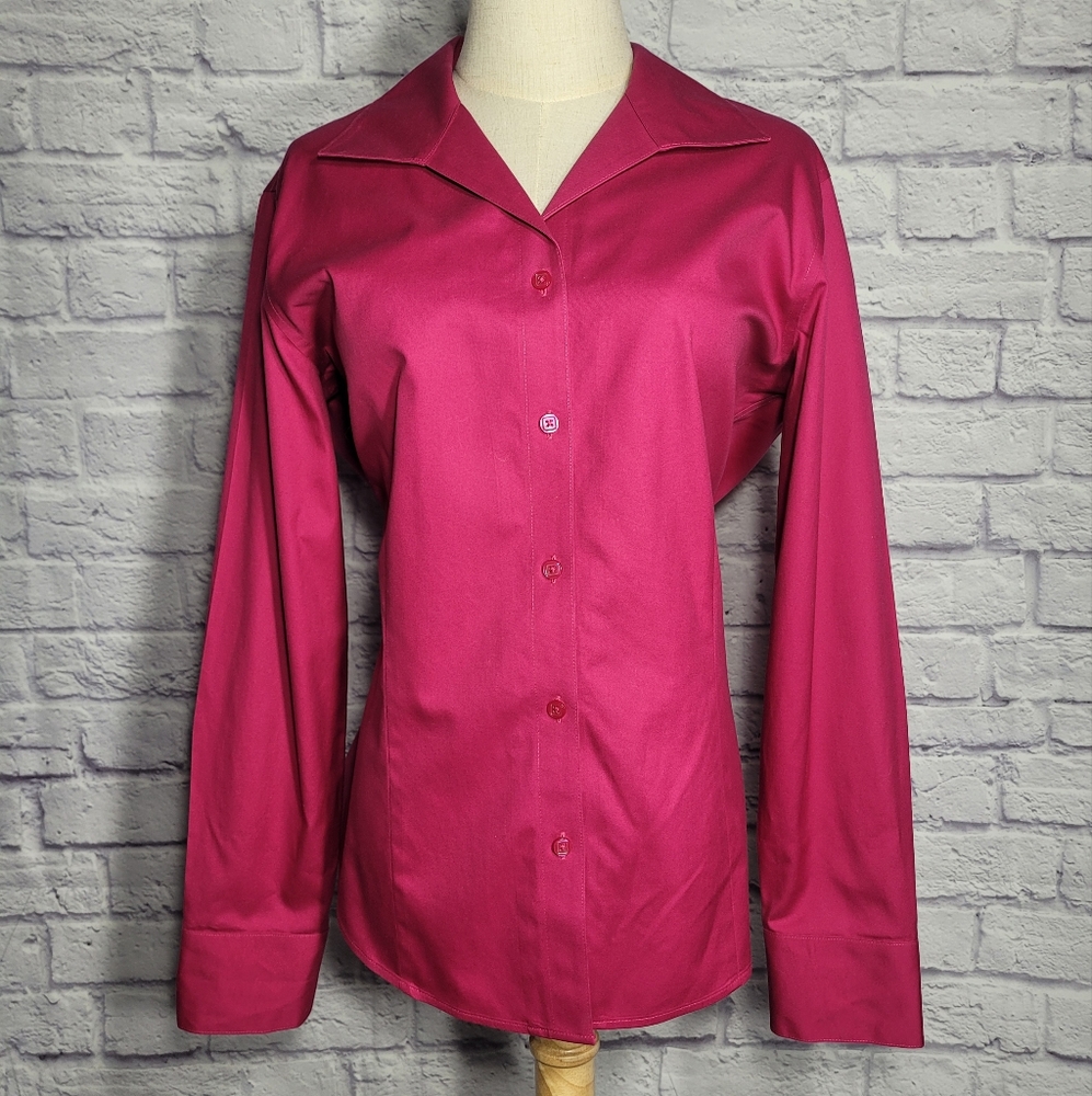 Chico's Pink No Iron Classic Button Down